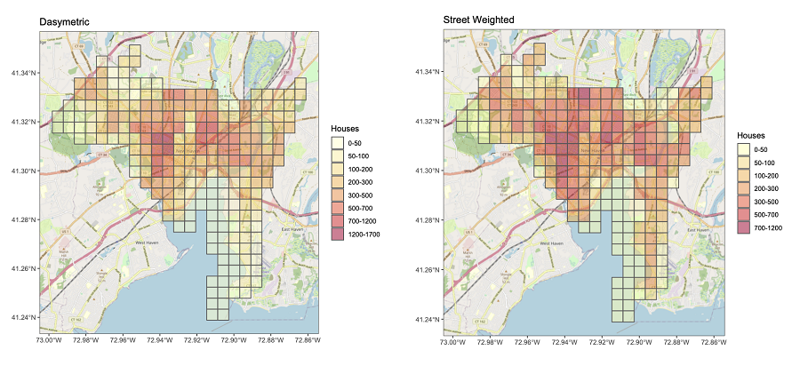 dasymetric and street-weighted interpolation
