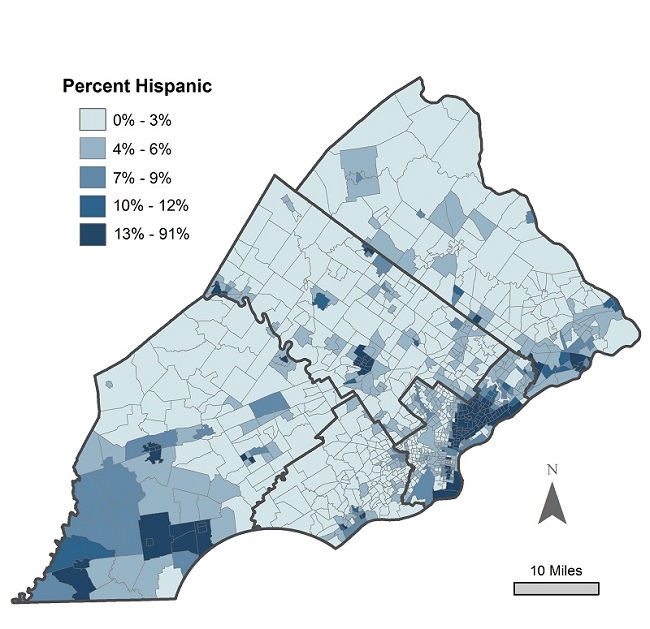 Hispanic Pop and Census Tracts